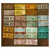 13 pair embossed metal Illinois license plates: