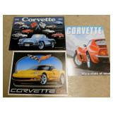 3 metal Chevrolette Corvette signs,