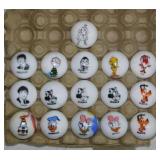 16 novelty glass shooter marbles: Disney - Peanuts