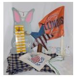 University of Illinois Illini car flag - Patriotic