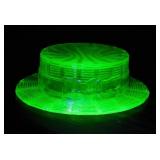 Iridescent vaseline uranium glass novelty