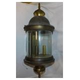 Vintage cylindrical brass wall sconce lantern,