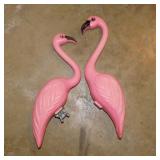 Pair of Mid Century blow mold Pink Flamingos,