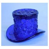 Mosser cobalt Daisy & Button glass top hat,