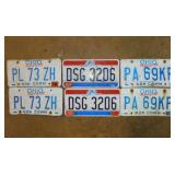 3 pair embossed metal Ohio license plates