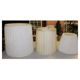 3 pleated linen lamp shades