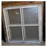 3 antique framed window panes, 47" x 52"