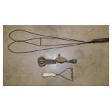 Antique household: Rotary hand egg beater -