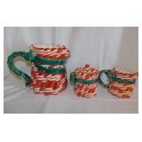 Lefton Christmas Candy Cane beverage set -