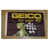 Geico advertising flag, 37" x 24" - Nascar: 1998