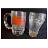 Vintage glass Richardson root beer mug, 5" tall -