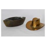 Brass Cowboy hat bottle opener, 4.25" brim -