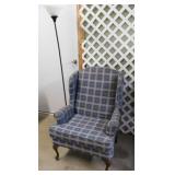 Carrozza Furniture plaid wingback armchair,