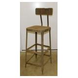 Vintage metal shop stool chair