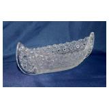 LG Wright Daisy & Button glass canoe, 11.5" long