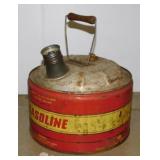 2 metal gas gasoline fuel cans: 2.5 gallons & 5