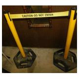 Set of 4 Caution Do Not Enter barrier stands
