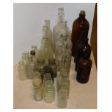 Antique glass medicine bottles