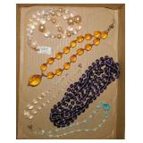 Vintage glass faceted bead necklaces