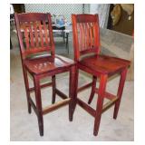 Pair of Holsag Canada wooden counter height chairs