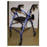 Nova purple 4 wheeled walker rollator w/ seat,