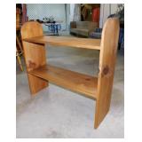 Oak 2 shelf stand, 33.5" x 11.5" x 32"