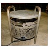 Vintage Kisco hassock floor fan, 13" diam.
