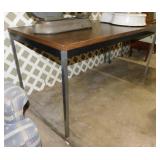 Wooden top table w/ aluminum legs,