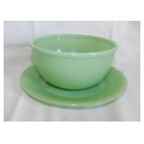 Fire-King Jadeite: Cereal bowl & Jane Ray plate