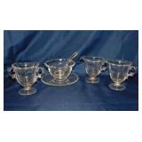 Fostoria Century glass: Creamer & open sugar bowl