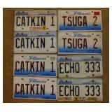 4 pair embossed metal Illinois vanity license