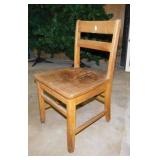 Oak school chair, 18" wide seat