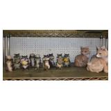 Garden yard art statues: 9 squirrels, 6" tall -