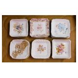 15 antique square porcelain butter pats