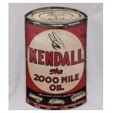 Kendall Motor Oil metal can shaped store sign, 20"
