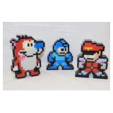 3 lighted Pixel Pals: M. Bison - Stimpy - Mega Man