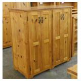 Hand crafted solid wood 3 shelf cabinet with