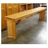 Hand crafted solid wood bench, 79" x 12" x 21"