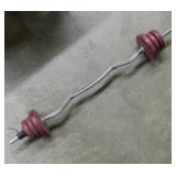 Orbatron barbell set w/ four 2.5 lb. weight discs