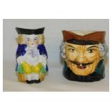 2 Occupied Japan Toby mug creamers, 3" tall