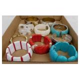 10 vintage bangle & cuff bracelets