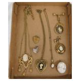 Vintage cameo jewelry: Necklaces - Ring -