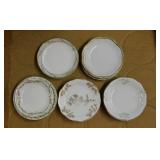 14 antique gilded porcelain butter pats