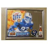 2001 Miller Lite beer Super Bowl framed bar mirror