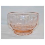 Pink Depression glass: Divided relish tray -