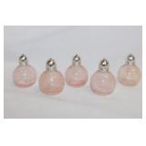 Pink Depression glass: 5 salt & pepper shakers -