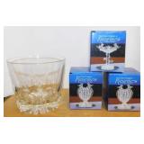 3 spun glass 24K gold plated ornaments in boxes -