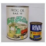 1989 Frog Follies 1 qt. oil can coin bank -