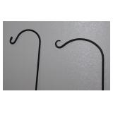 2 wrought iron shepherd hooks, 72" tall