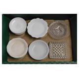 12 antique glass & porcelain butter pats